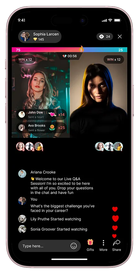 Live streaming session