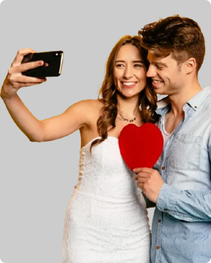couple taking selfie together