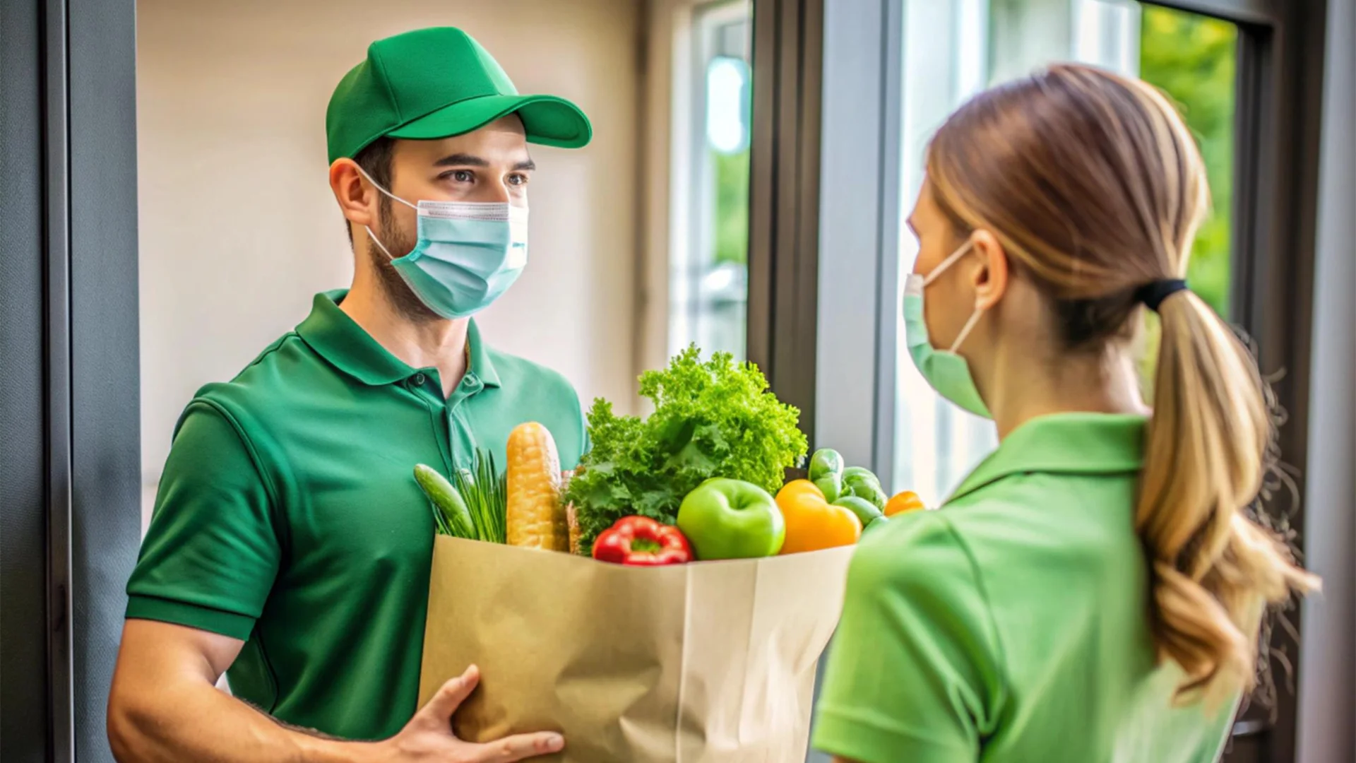 Grocery and essentials delivery app illustration