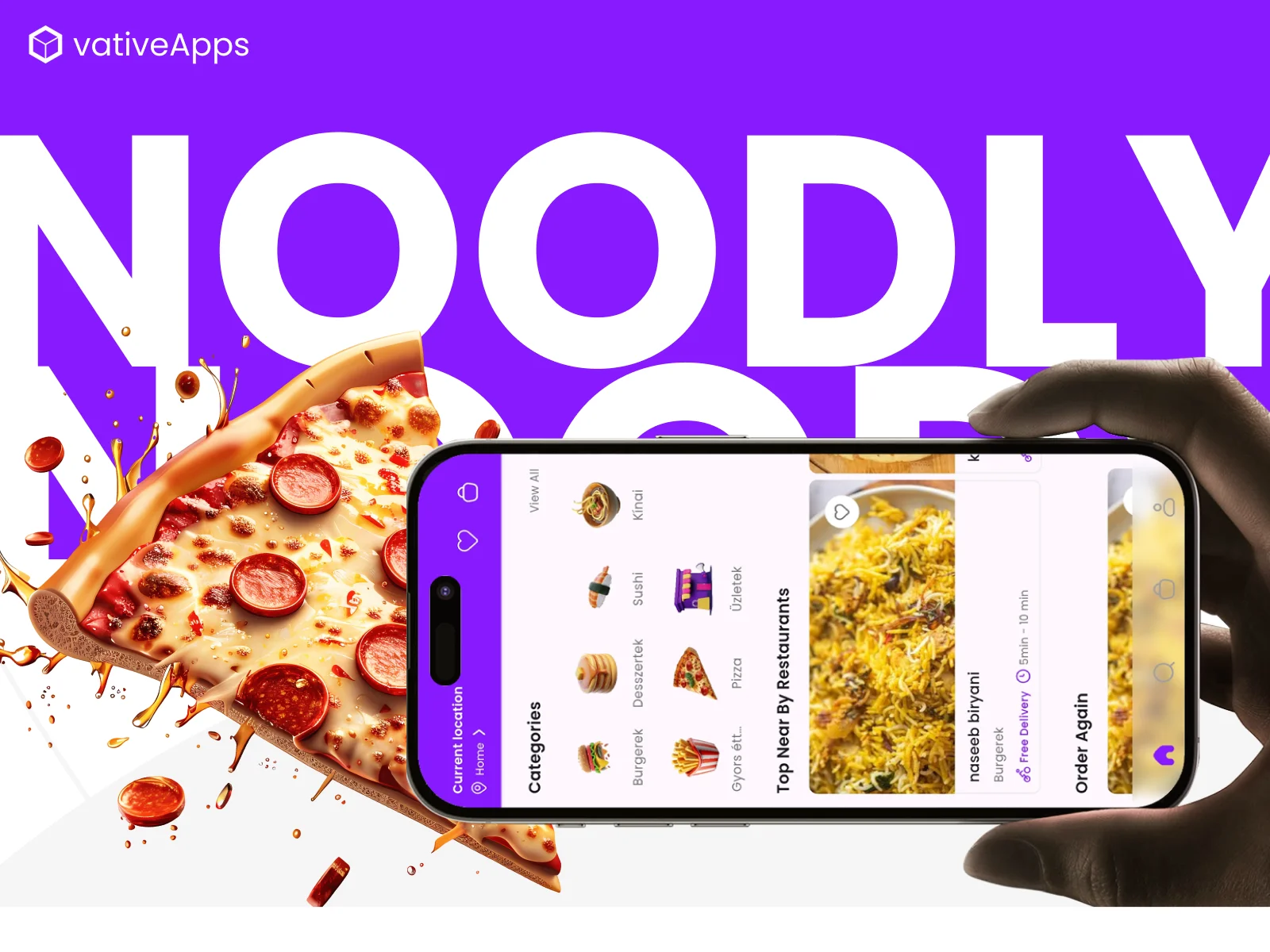 Case study 03 thumbnail — Noodly food delivery app, Hungary