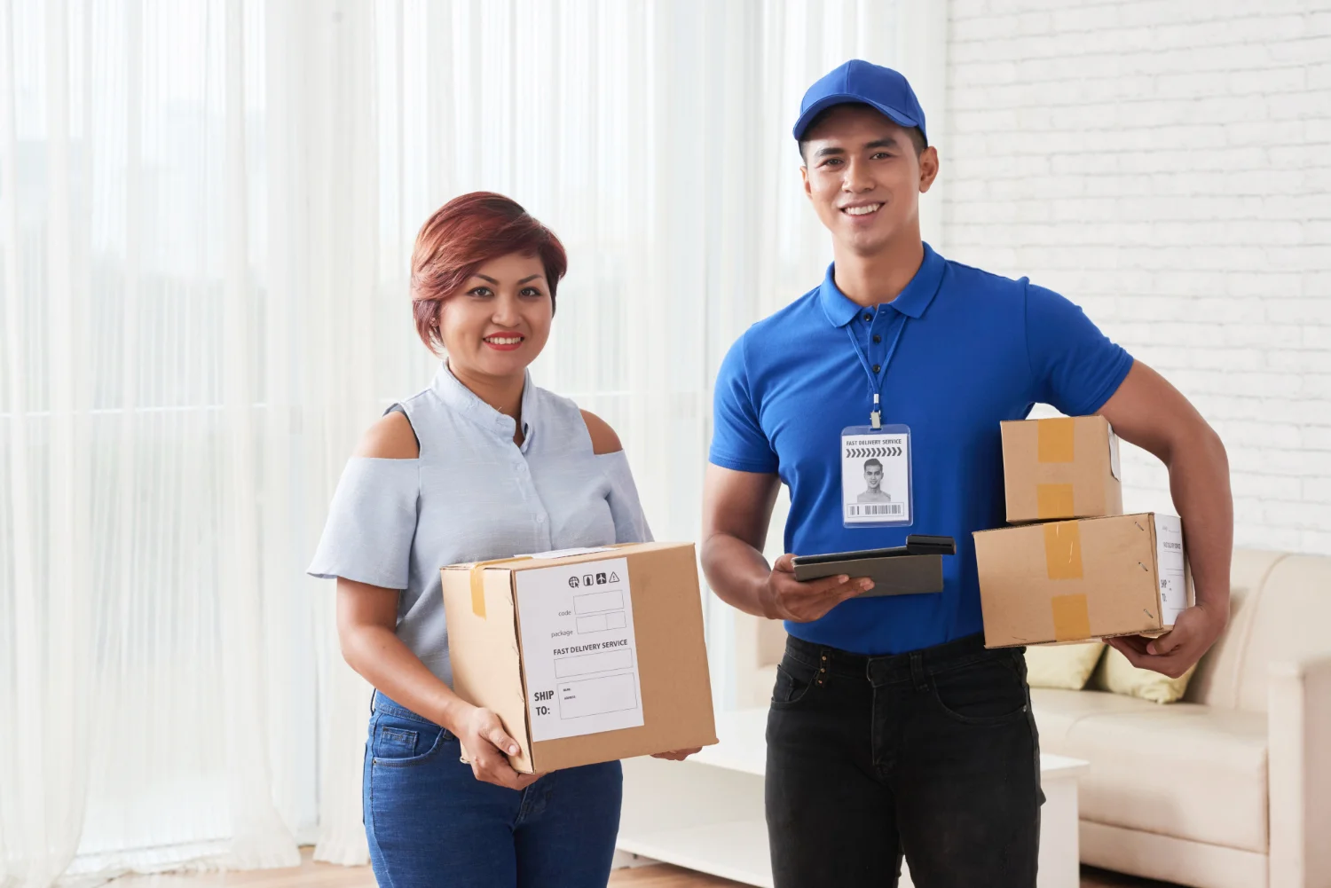 Courier and parcel delivery with real time tracking, proof of delivery, and flexible pickup and drop off