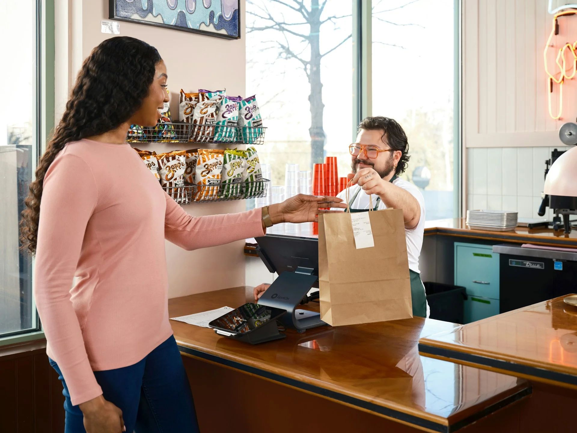 Retail and convenience store pickup with open ended requests, substitution rules, and spending limits