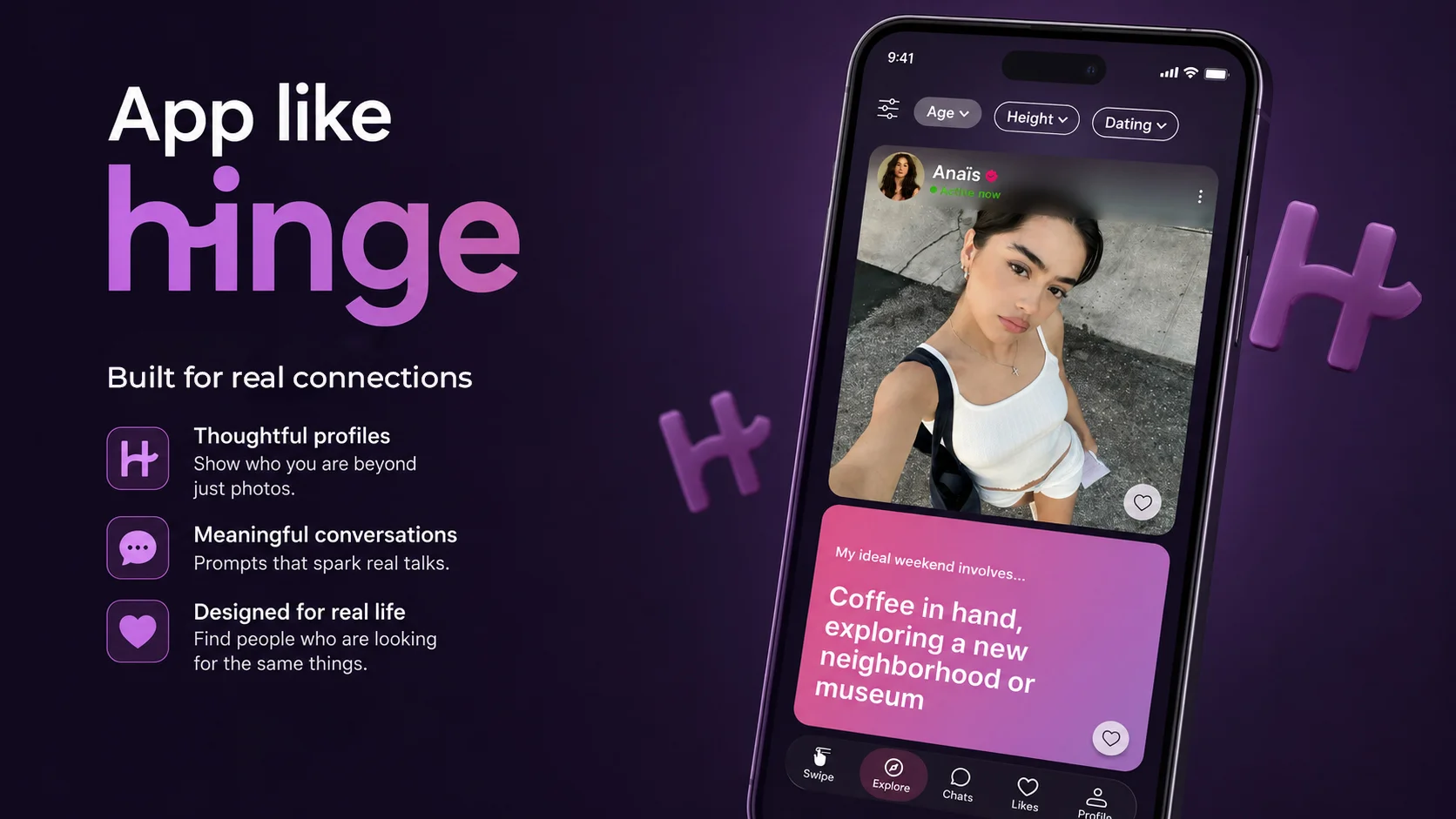 App like Hinge mockup