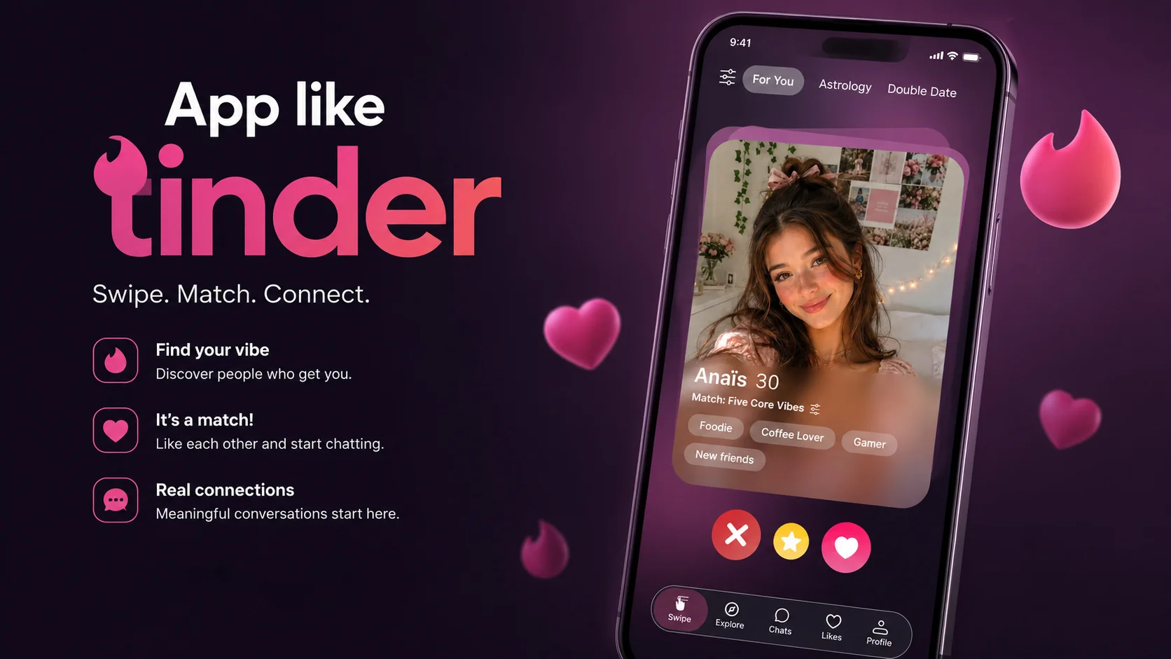 App like Tinder mockup