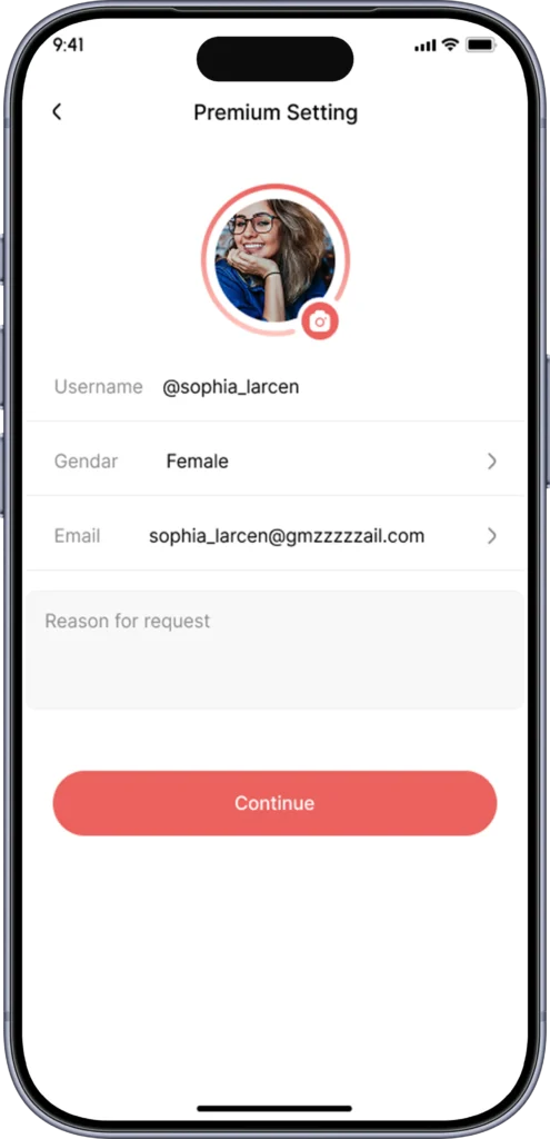 Premium subscription settings screen with plan and billing options