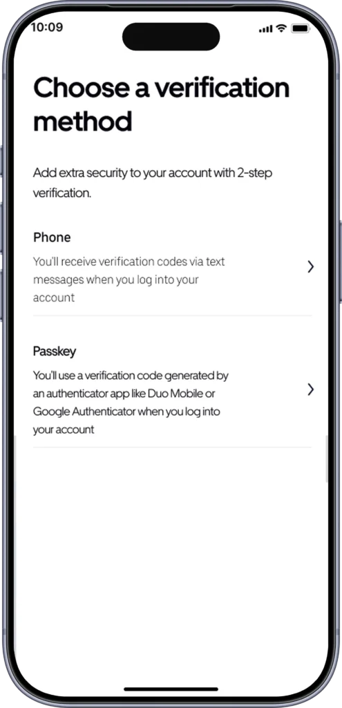 Identity verification screen explaining ID and selfie checks before choosing an ID type
